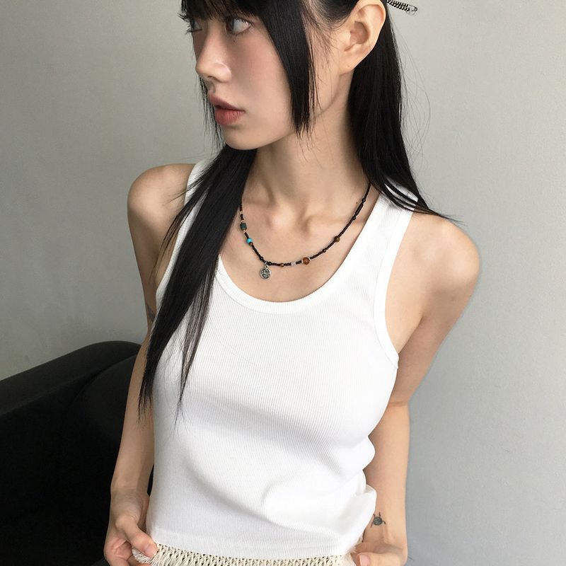 WONDER WONDER(ワンダーワンダー)の「Lilze tassel round ribbed sleeveless(Tops)」