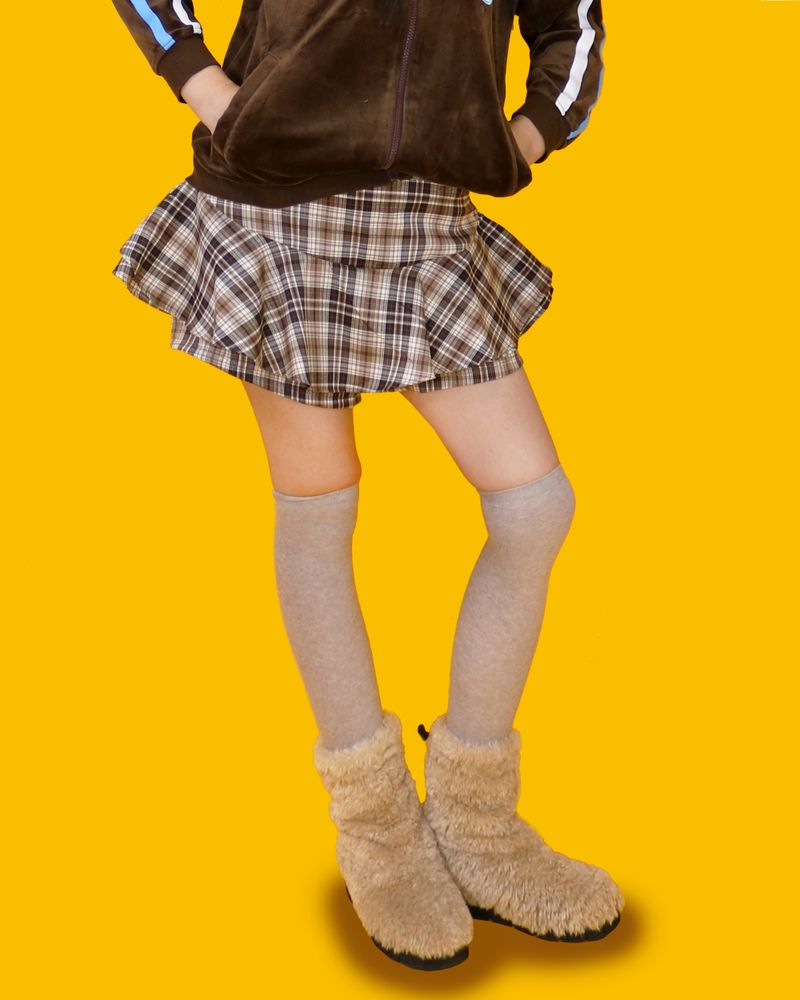 rounding check skirt (2color/속바지)