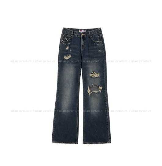Tiu Damaged Bootcut Denim Pants
