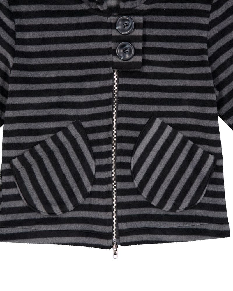 Pocket Fleece Hoodie Jacket [Striped]