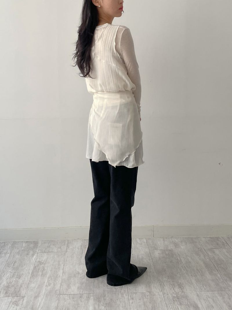 405 Cut-out Bootcut Wide Denim Pants