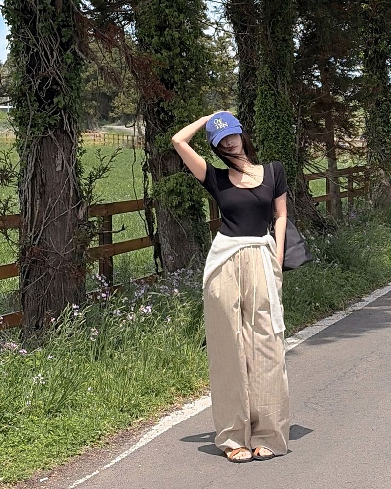 Heppin stripe banding pants