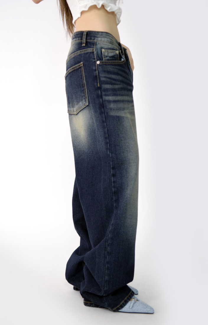 (UNISEX)fall blue denim pants
