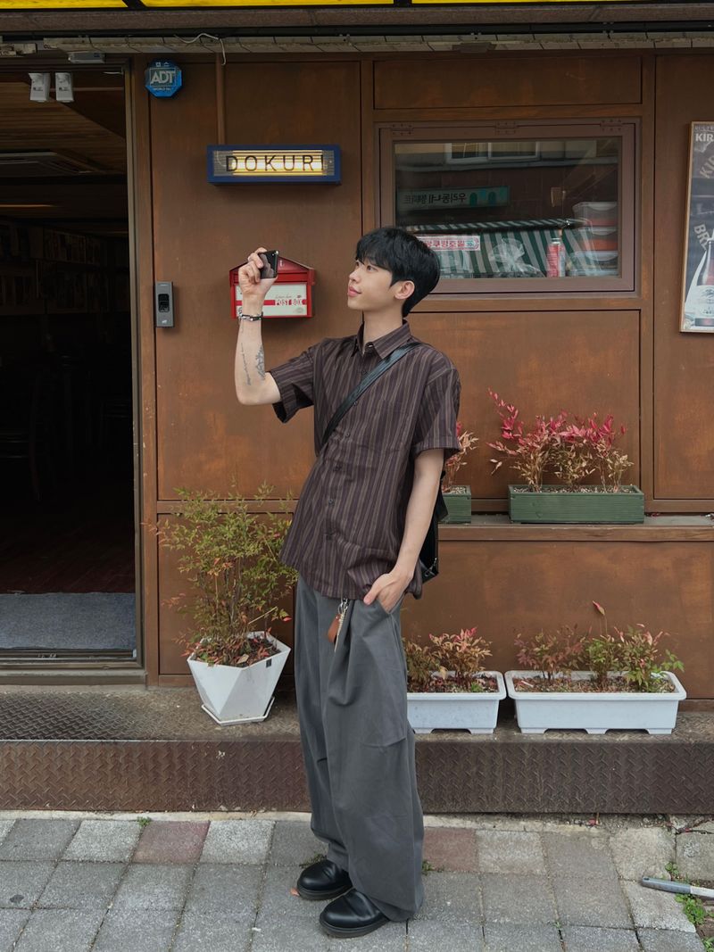 Authentic Stripe Short-Sleeve Shirt (3 Colors)