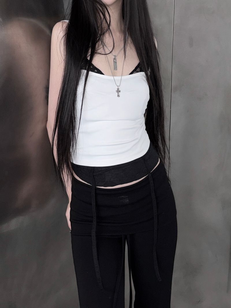 lace bra layered top (2color)
