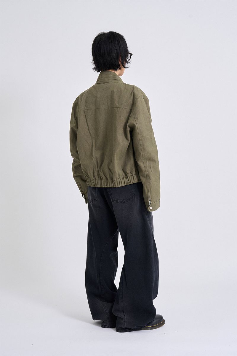 Button-fly wide denim pants