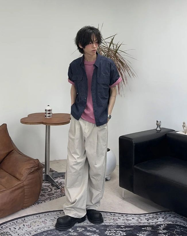 Lupen pintuck wide cotton pants