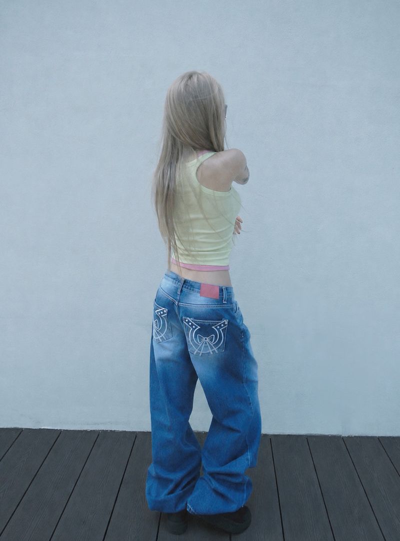 true hoop pink denim