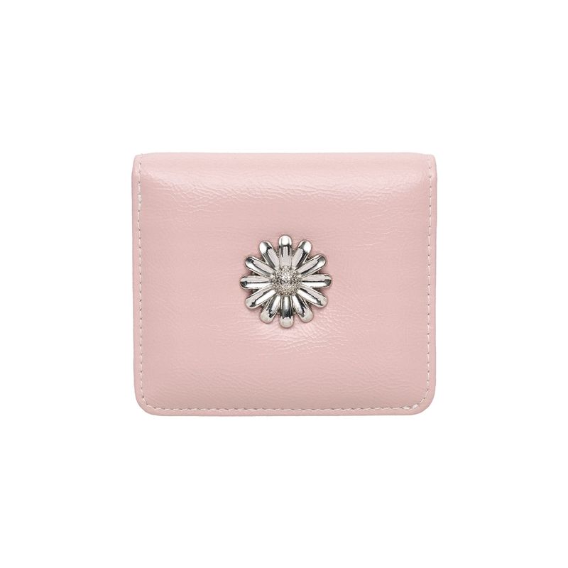 Daisy Photo Slot Half Wallet Bill Card Wallet babypink