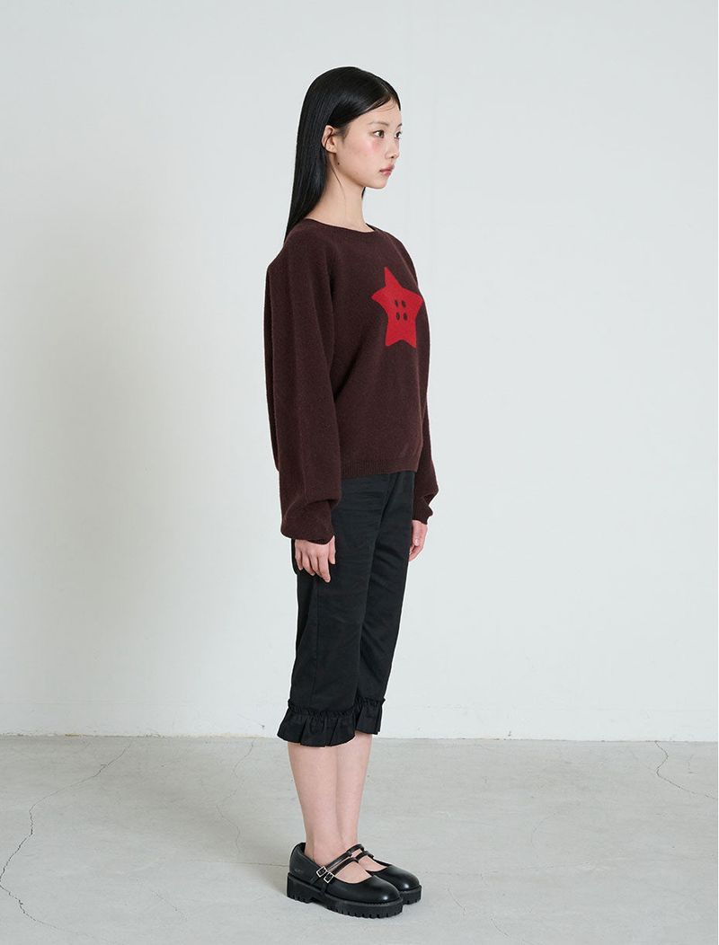 STAR BUTTON KNIT - BROWN