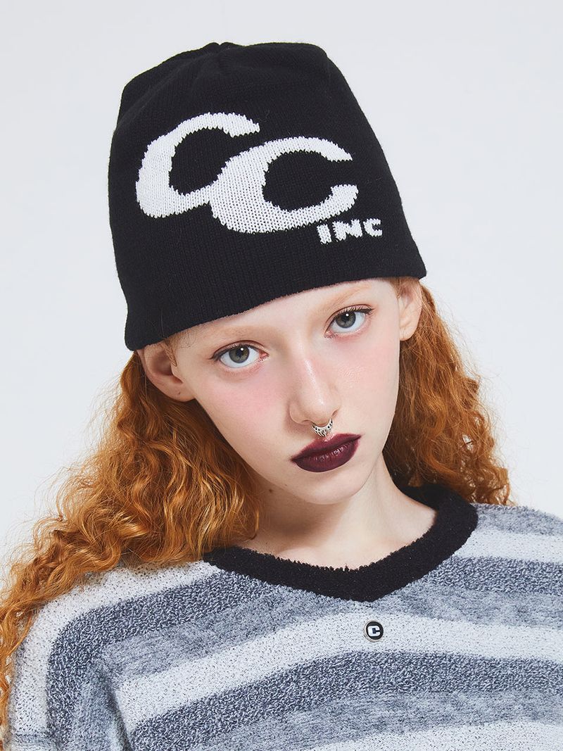 crank（クランク）の「ビッグロゴショートビーニー / BIG LOGO SHORT BEANIE_BK（Hats）」