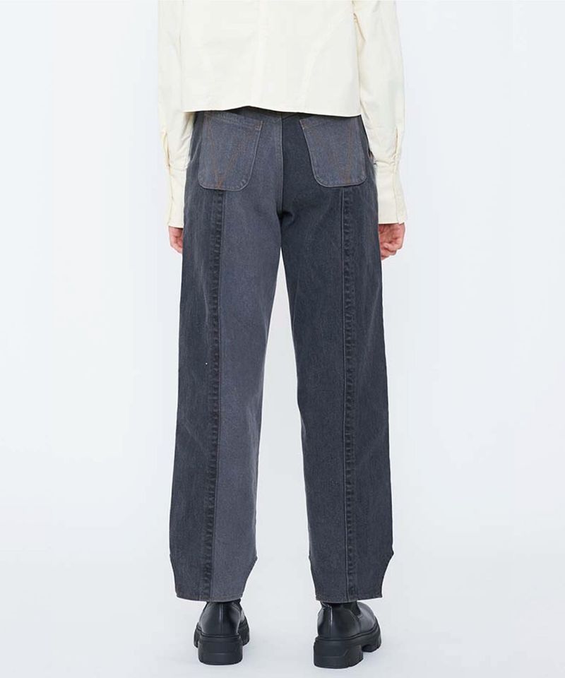 WASHED SWITCHED DENIM PANTS
