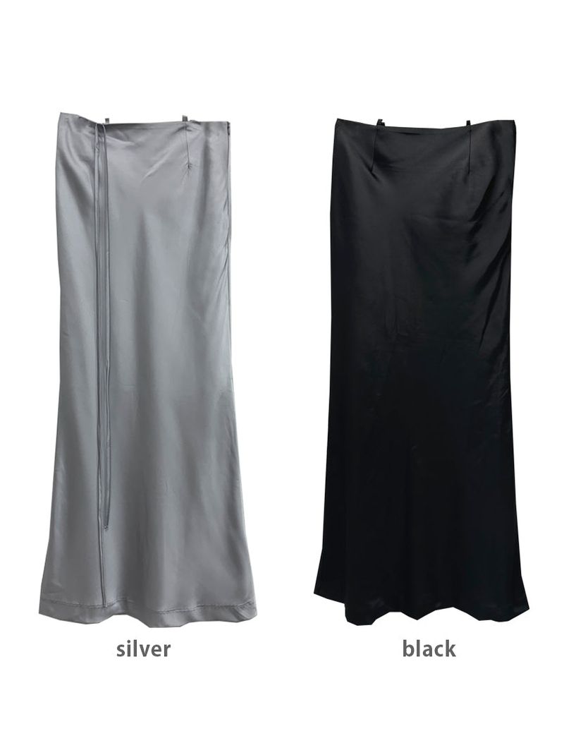 SATIN STRAP MAXI SKIRT (2COLOR)
