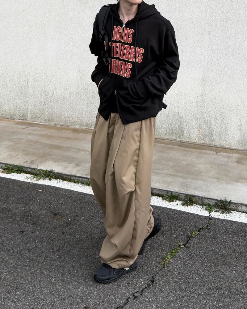 Luve Cotton Curved Wide Pants