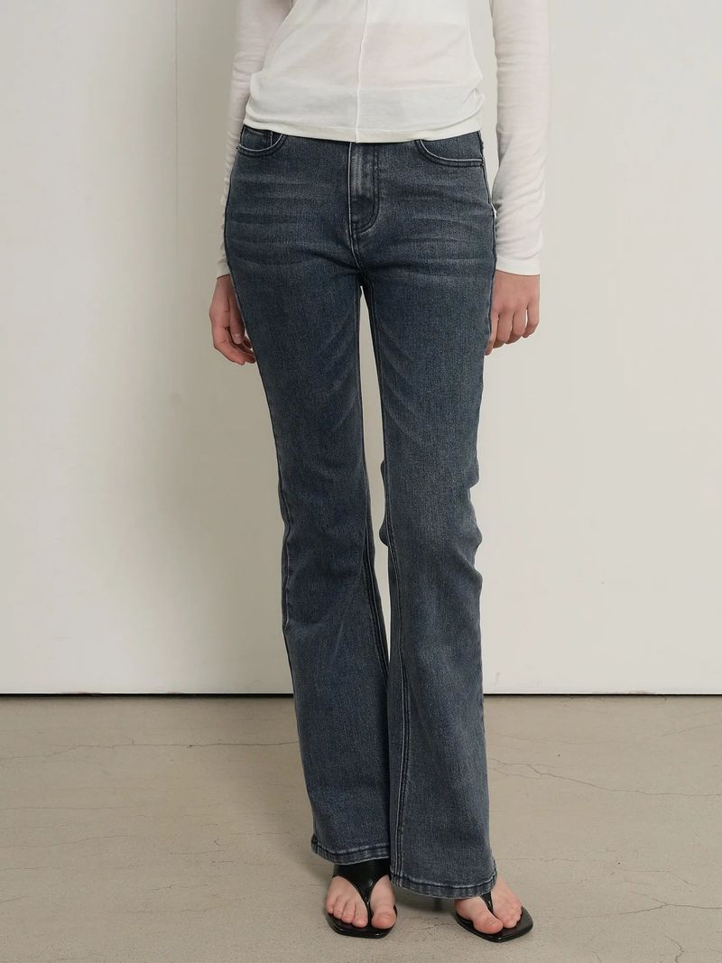 BOOTCUT WASHING DENIM PANTS