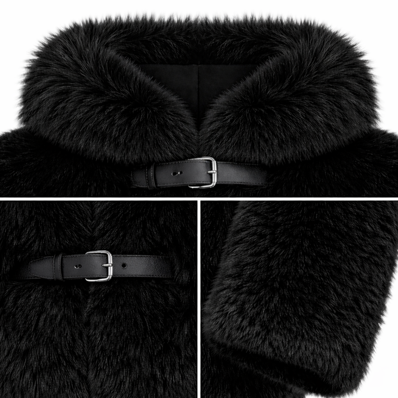 Vera Triple Buckle Fur Jacket