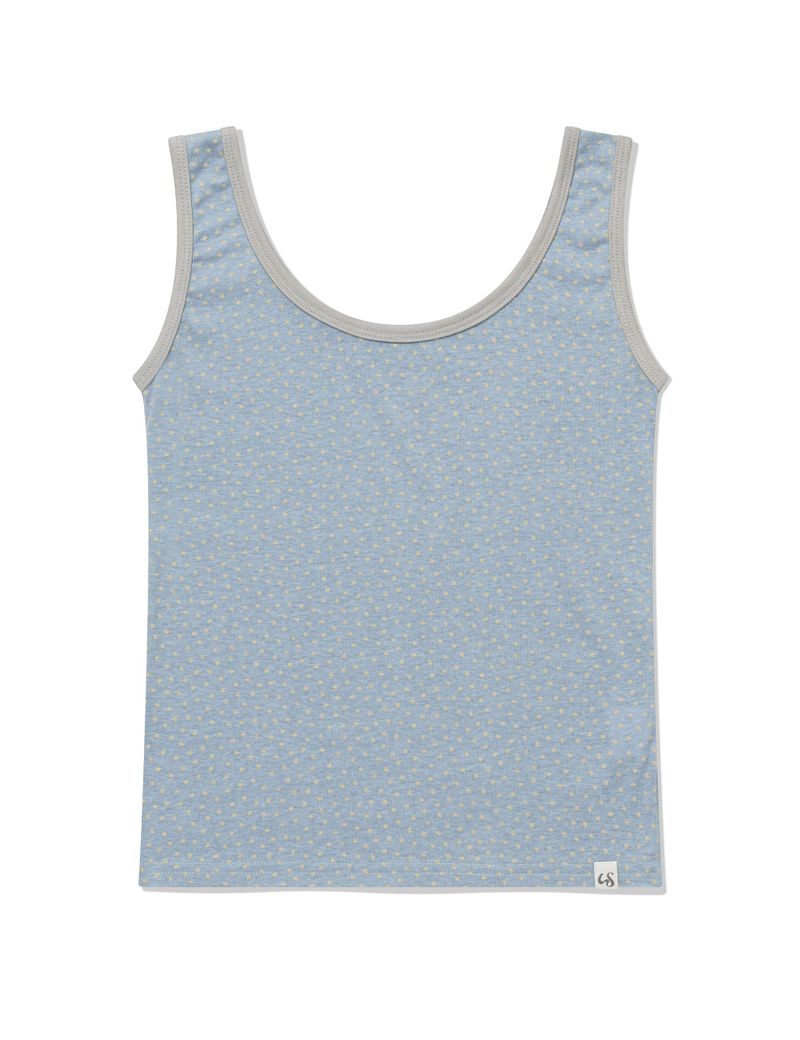 STAR CONTRAST SLEEVELESS(BLUE)