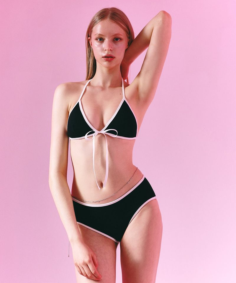 VINAJ(ビナジェイ)の「Ribbon Triangle Bikini Bra (Black)(Swimwear)」