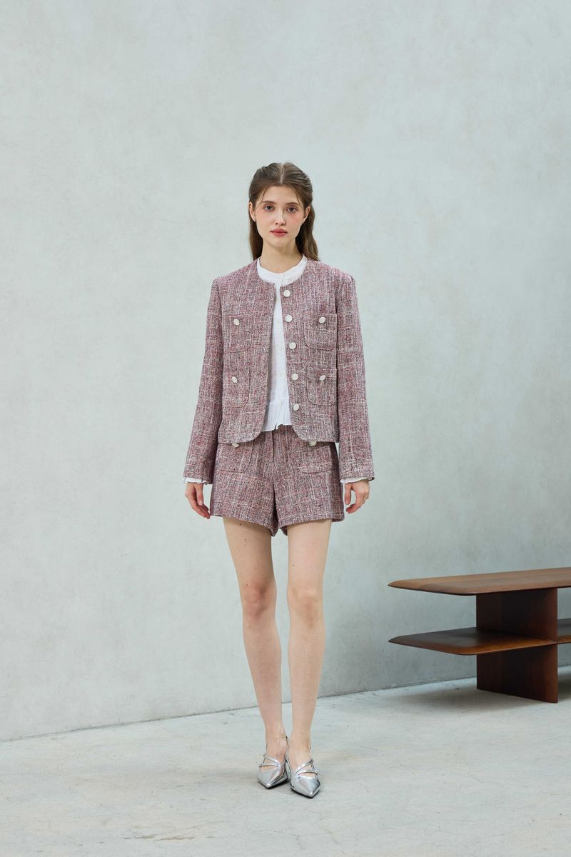 CHERISH TWEED SHORTS PANTS / RED
