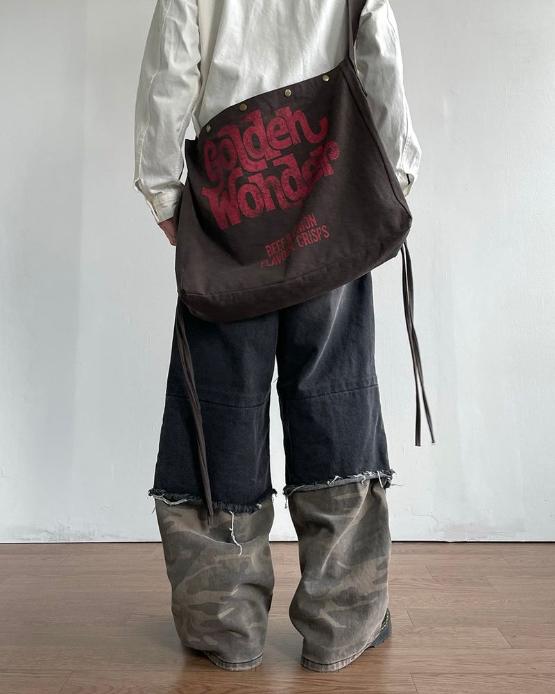 Destroyed Layered Camo Denim Pants