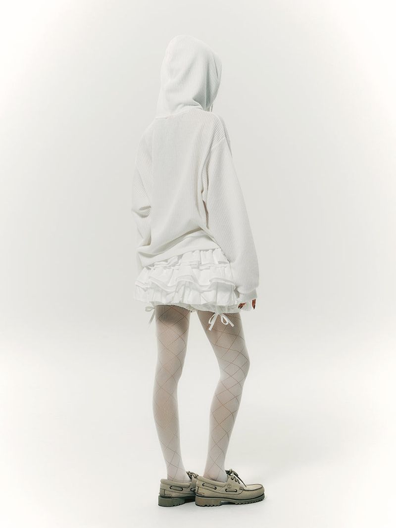 BALLOON FRILL SKIRTPANTS WHITE