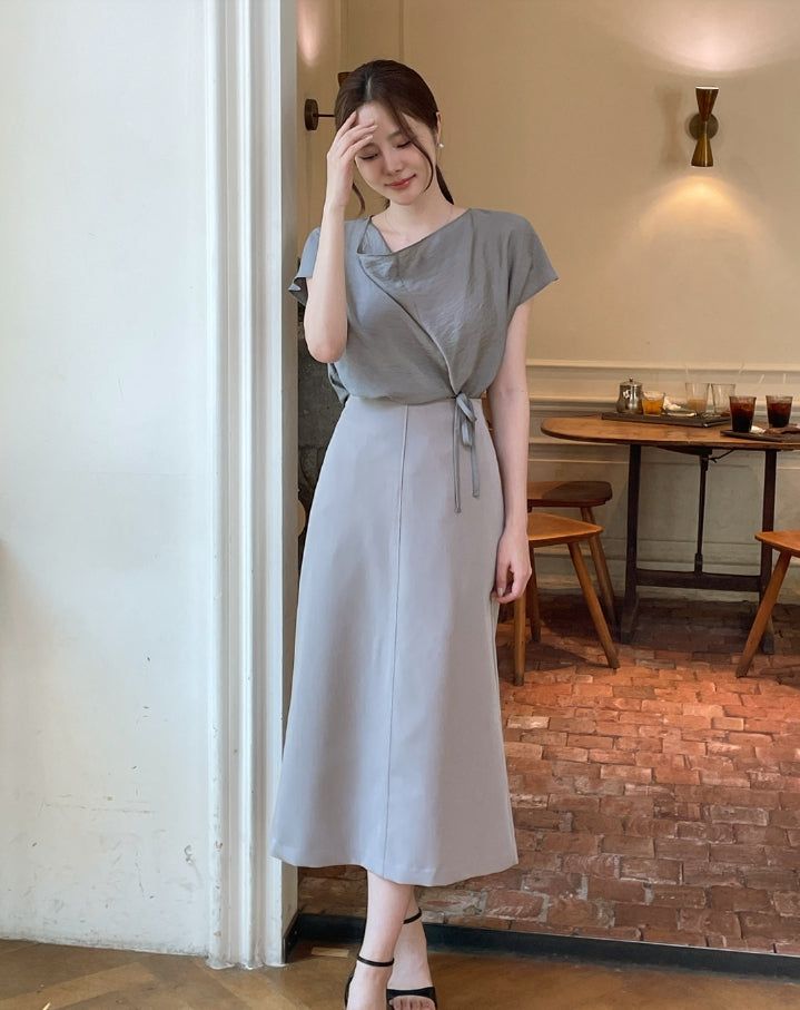 Soelin Basic Cutout Long Skirt
