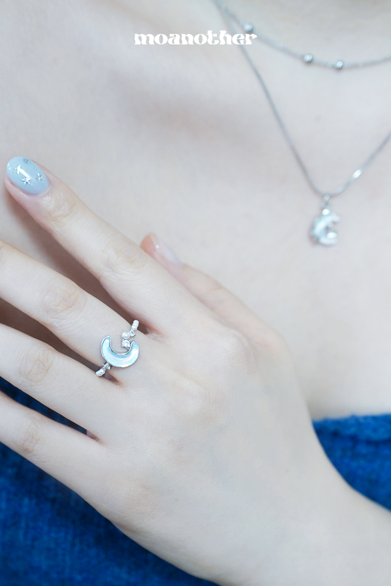 Blueming Star Moon Ring