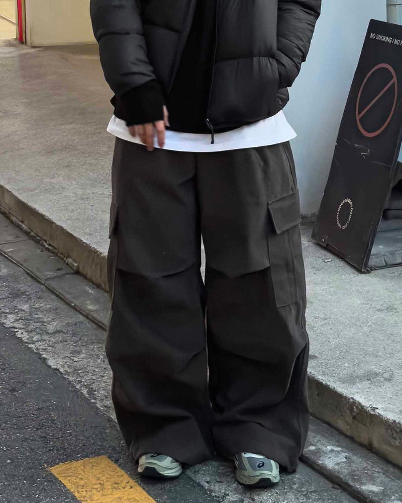 Work Cargo Pants 2C Peach Brushed Wide