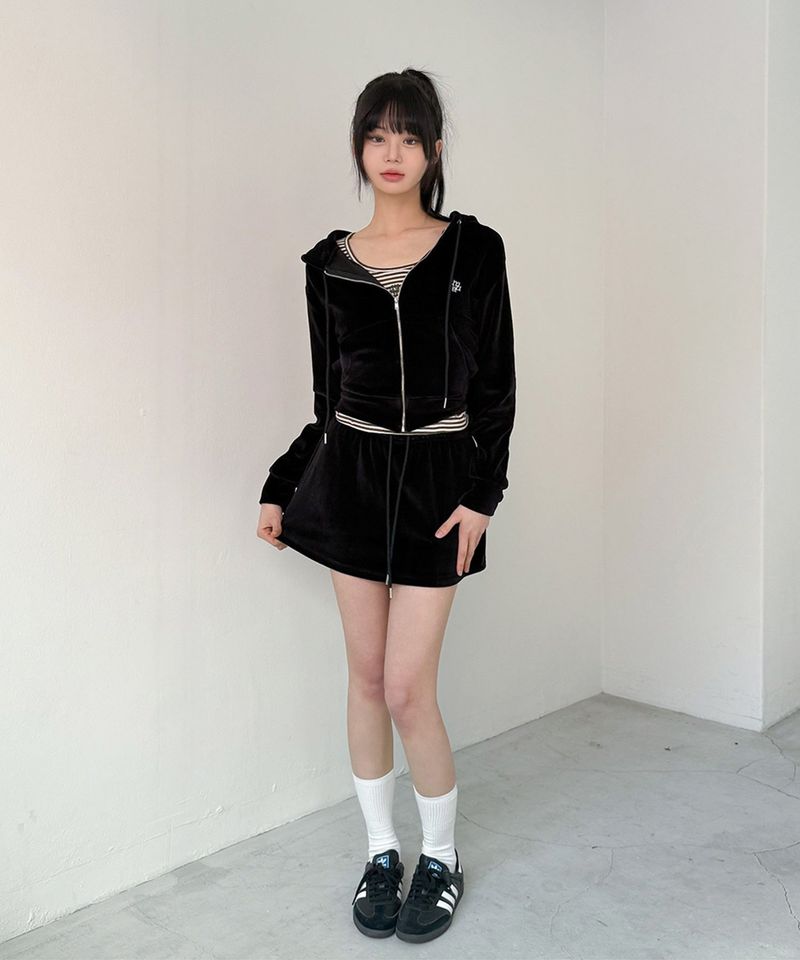 VELOUR TRAINING SKIRT [4color]