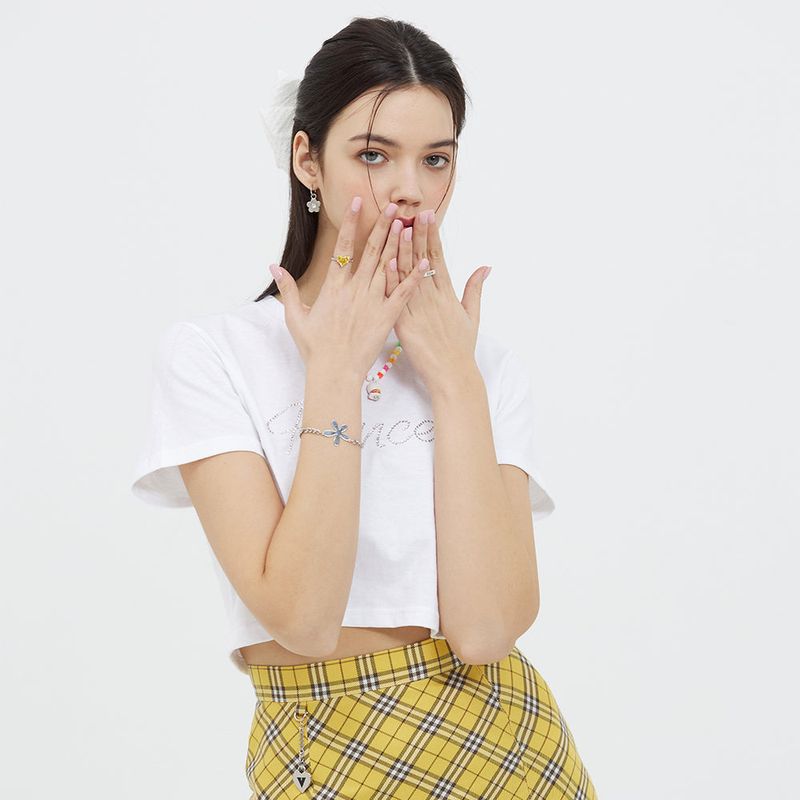 PRINCESS CUBIC CROP TOP _ WHITE
