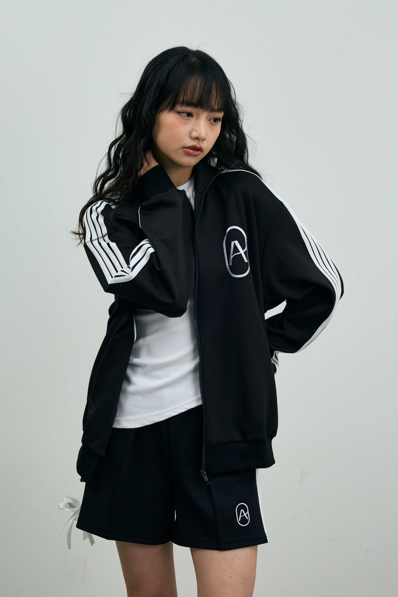 RIBBON JERSEY TRACK SHORTS PANTS / NAVY
