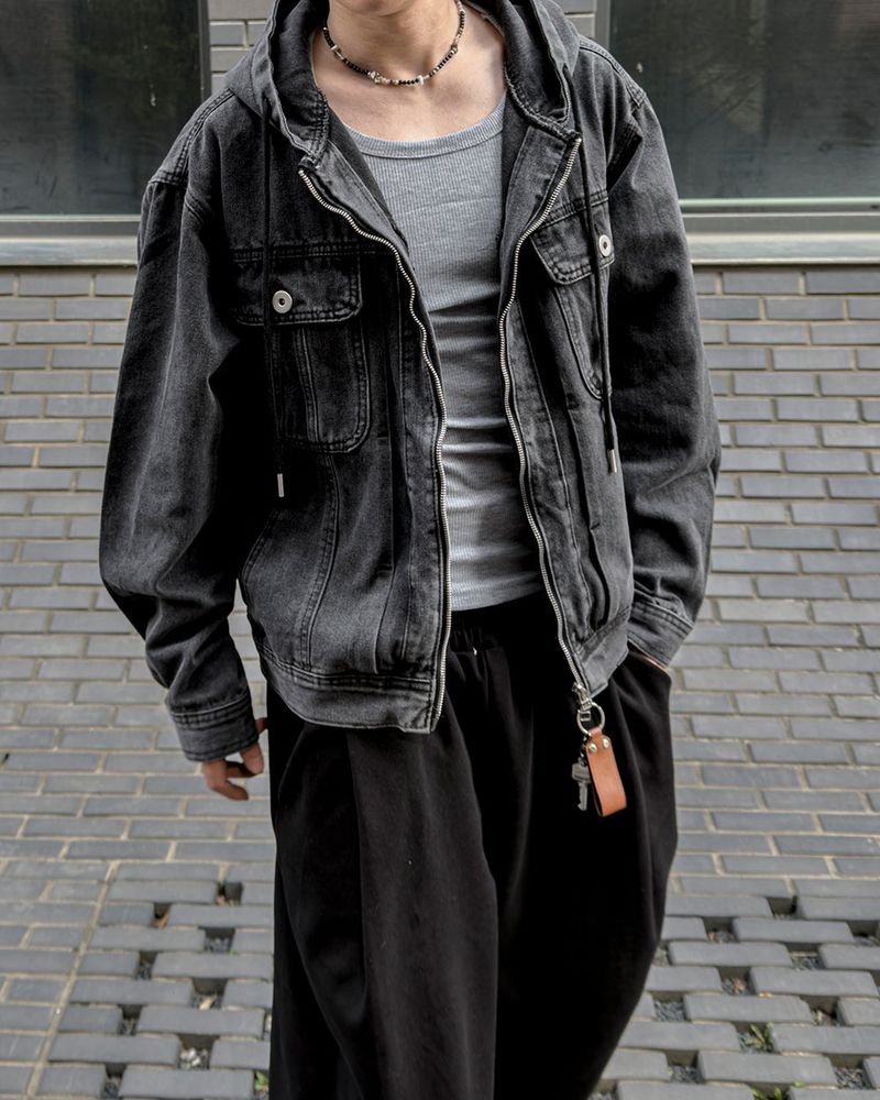 Carven Hooded Trucker Denim Jacket