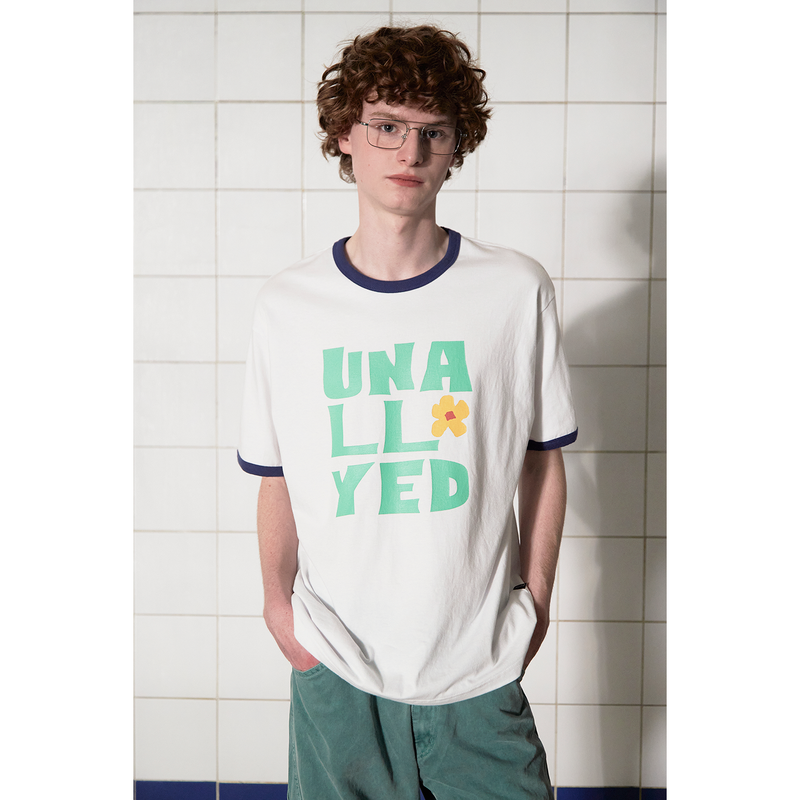 LOGO RINGER T SHIRT / WHITE