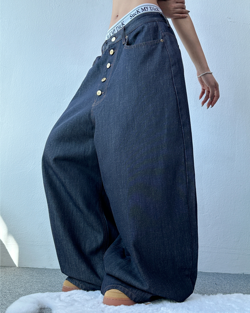 5-BUTTON POINT BALLOON DENIM💙