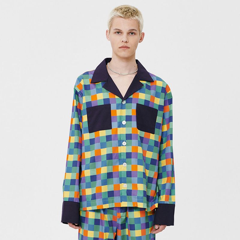 Foli(フォリー)の「(M) Cheerful Grid PJ Shirts(Tops)」