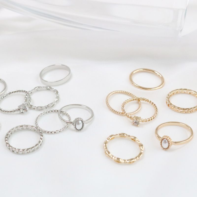 Royal Pearl Ring Set (2 color)