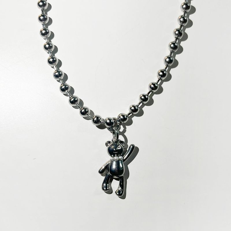 Metallic mini Bear Necklace