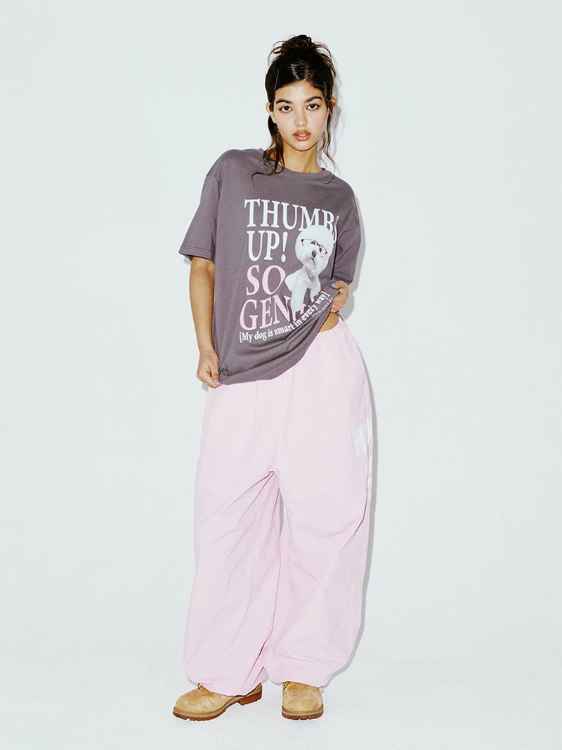 14 WIDE TRACK PANTS PINK