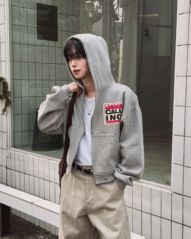 Collings Printed Crop Hoodie