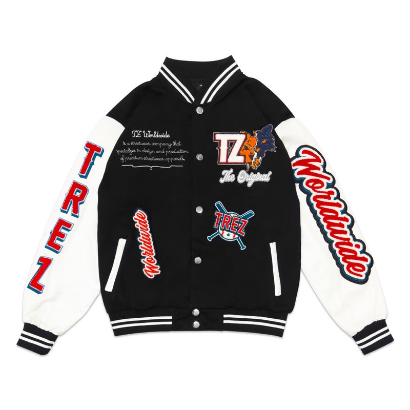 TZWORLDWIDE（トレッズワールドワイド）の「TZWORLDWIDE VARSITY JACKET - BLACK（Jackets/Outerwear）」