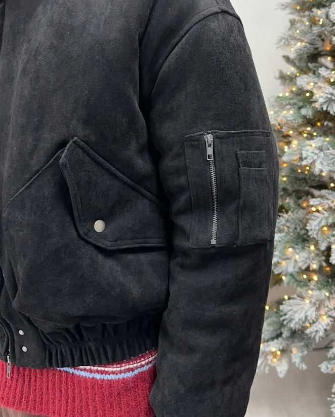 Rica Suede Quilted Flight Jumper
