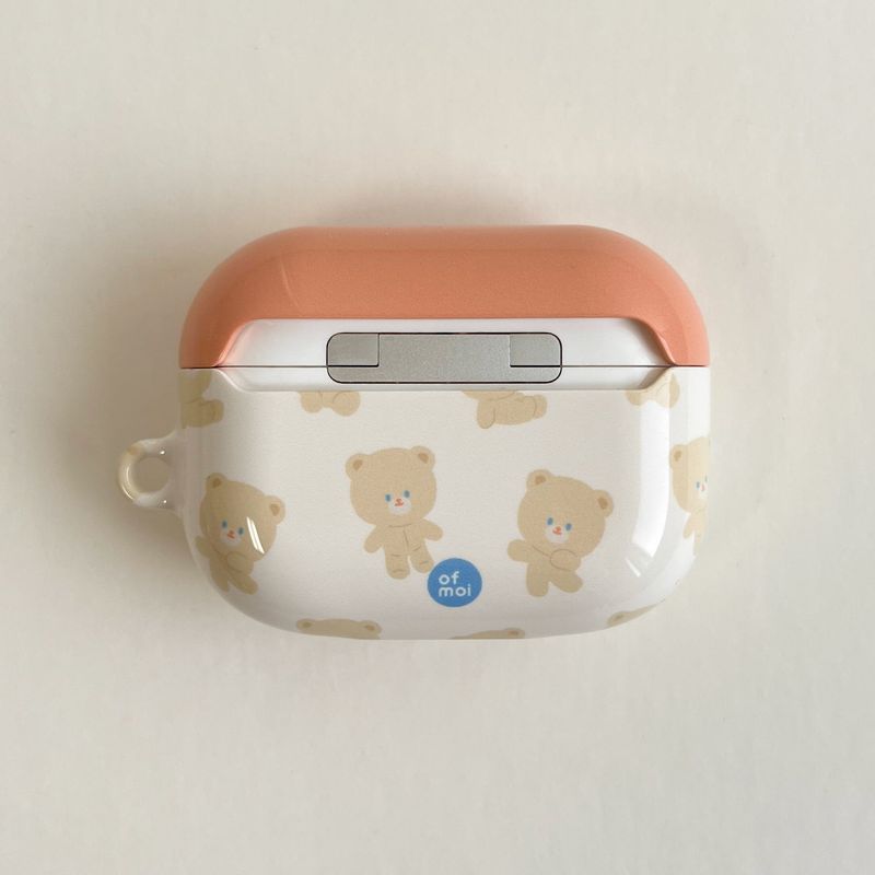 custard bear glossy hard airpods case