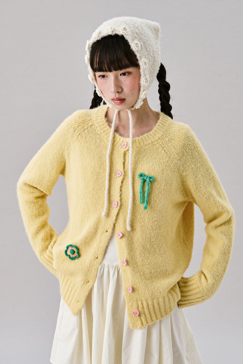 Boucle Flower Bonnet [Ivory]