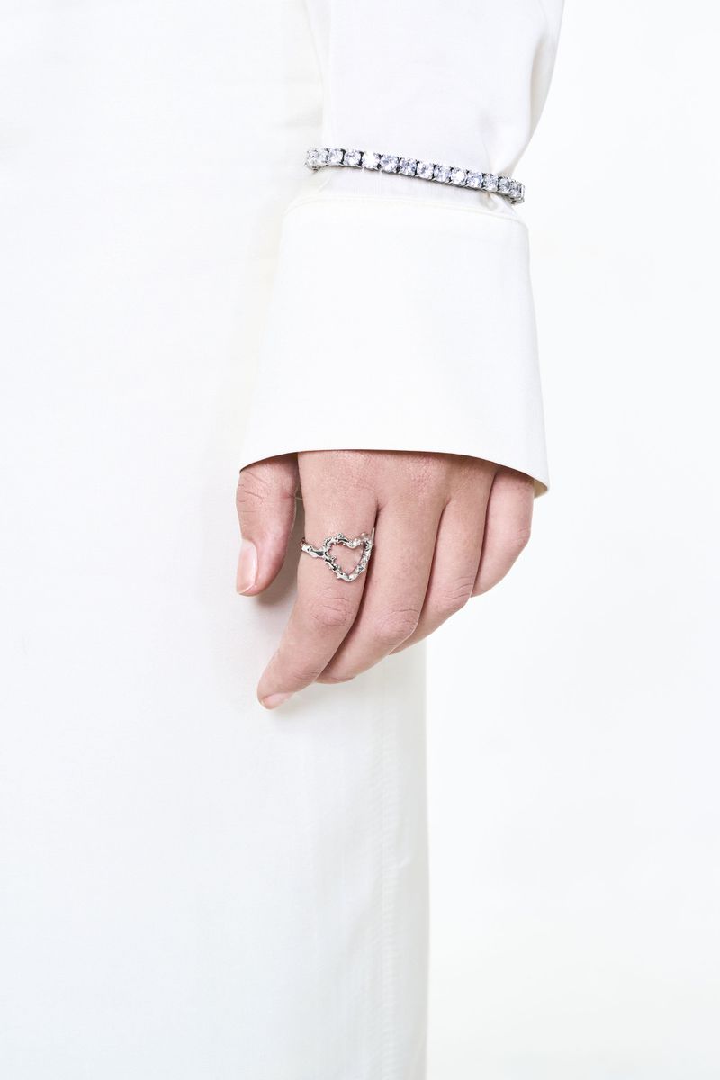 NO.611 [SILVER] SPIKY HEART RING