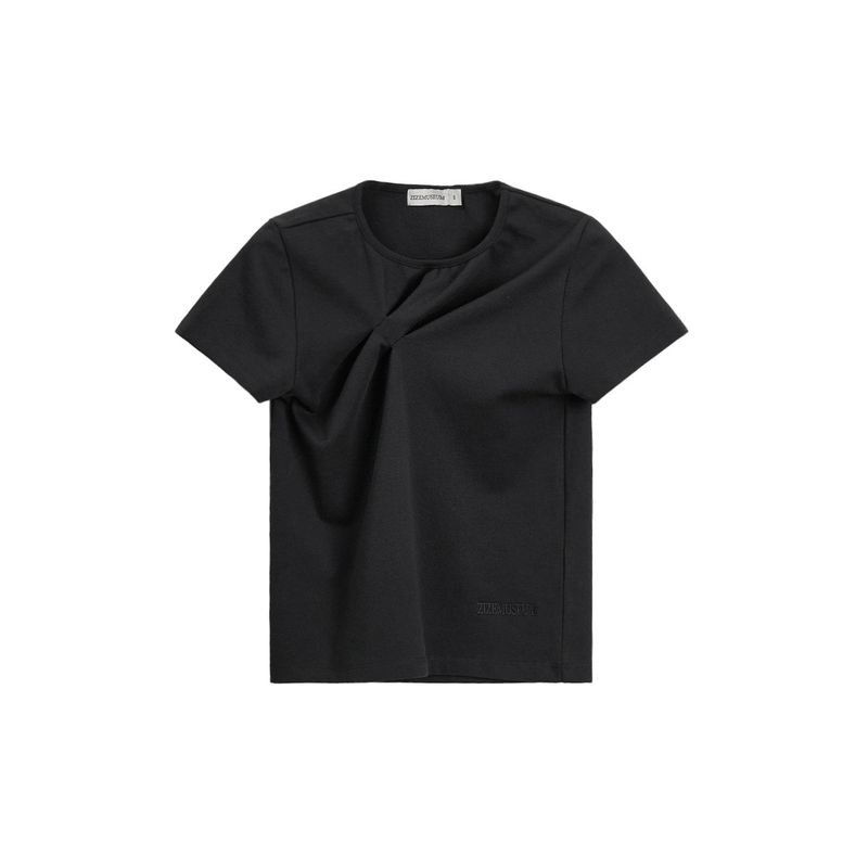 SLASH PINTUCK T-SHIRT (BLACK)
