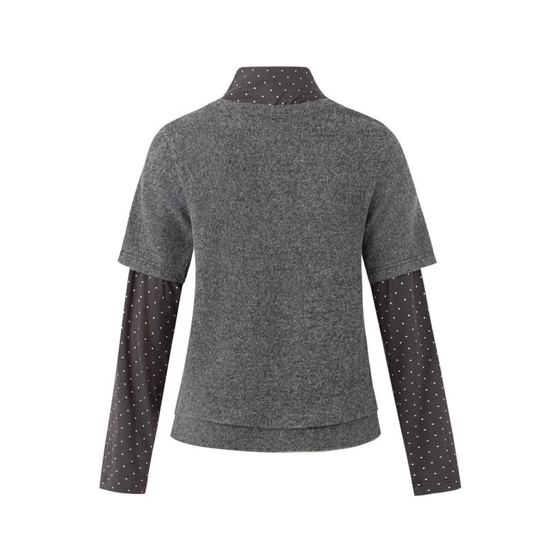 Grunge Layered Polka Dot Sweatshirt