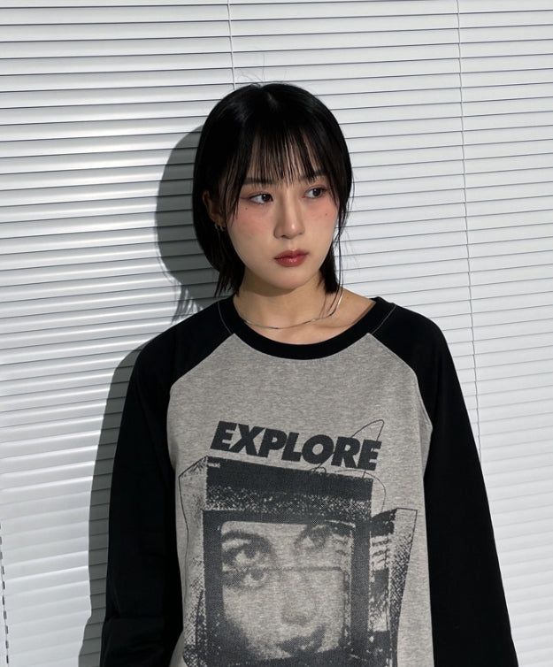 Explore raglan long sleeve t-shirt