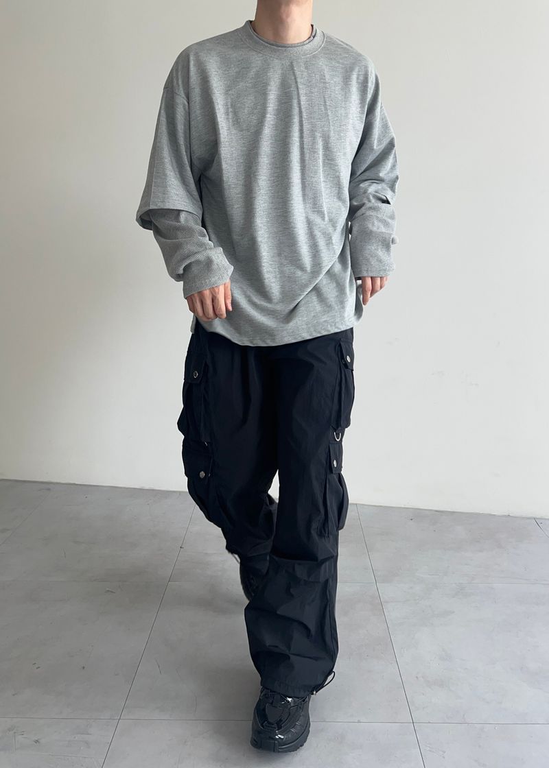 nylon suit pocket pants(2colors)