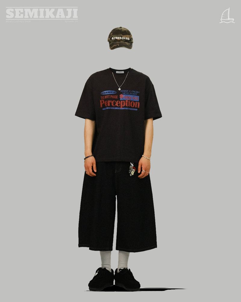 TE SELVAGE WIDE BERMUDA DENIM