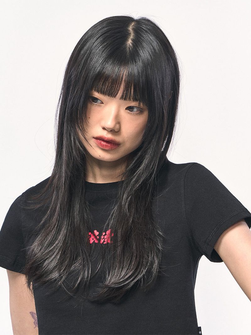 ROMANCE CROP T-SHIRT BLACK